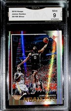 2018-19 Hoops 39/199 Silver #81 James Harden Houston Rockets Graded GMA MINT 9 O
