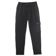 FLEECE CARGO SWEAT PANTS WITH DRAWSTRING WAIST