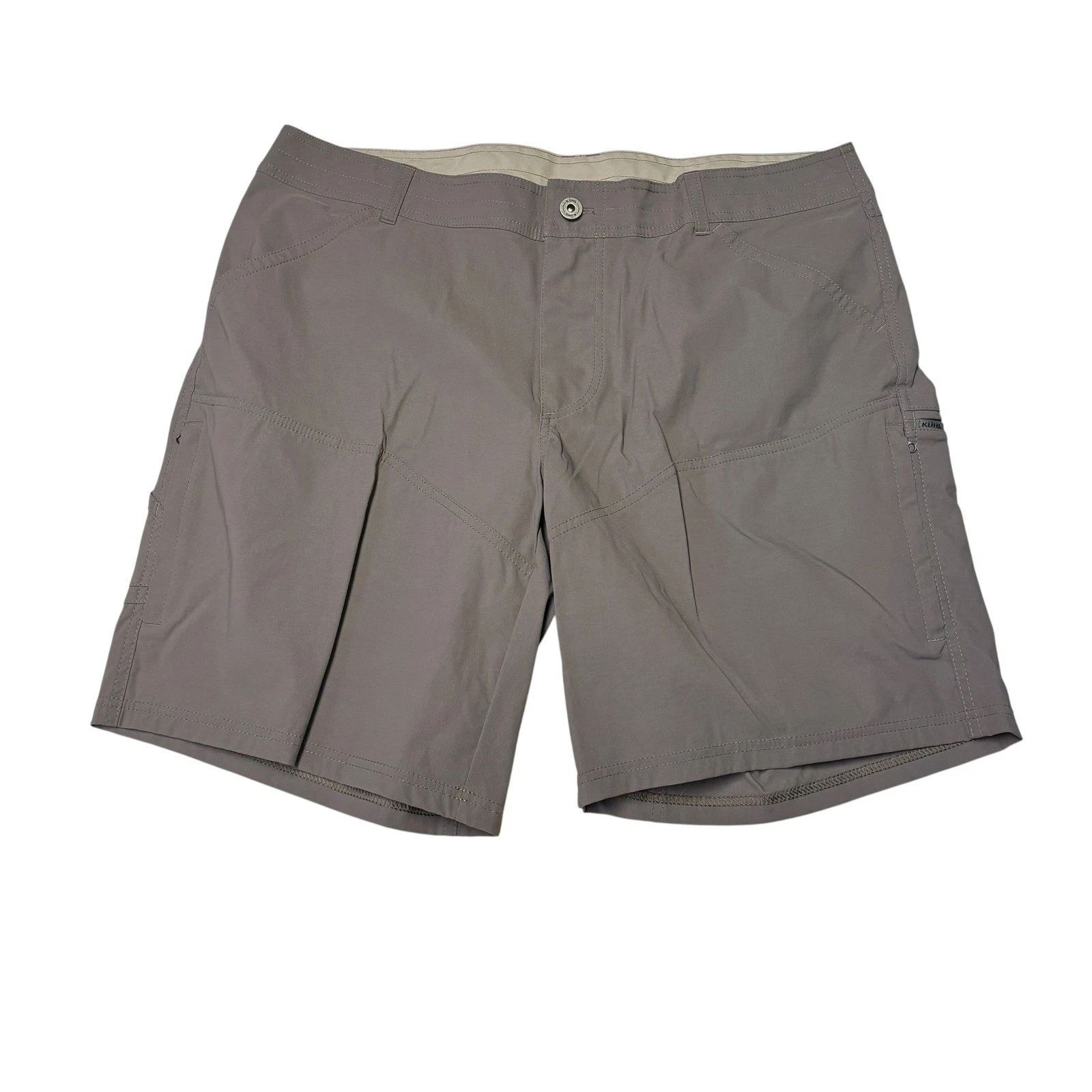 Kuhl Renegade Shorts Mens 38X9 Gray Brown Nylon Spandex Hiking Outdoor Style