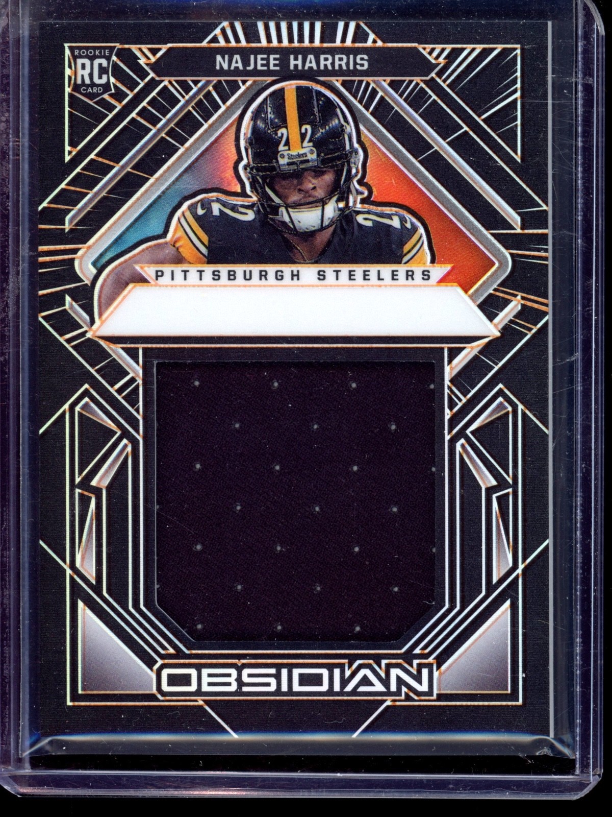 Najee Harris Panini Obsidian Volcanic Materials #VMNH Electric Etch Orange