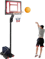 Gymax BasketballstäNder 105-260 Cm HöHenverstellbar, Tragbarer Basketballkorb Mi
