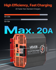 12V 20A DC to DC Battery Charger 250W for Lead-Acid, Lithium, AGM, and GEL Batte