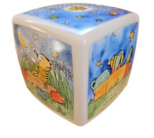 Janosch Kinderzimmer W&uuml;rfellampe Lampenschirm Hocker 35x34 cm Tigerente B&auml;r Mond