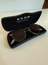 Garrett Leight ivory and gold Sunglasses Unisex