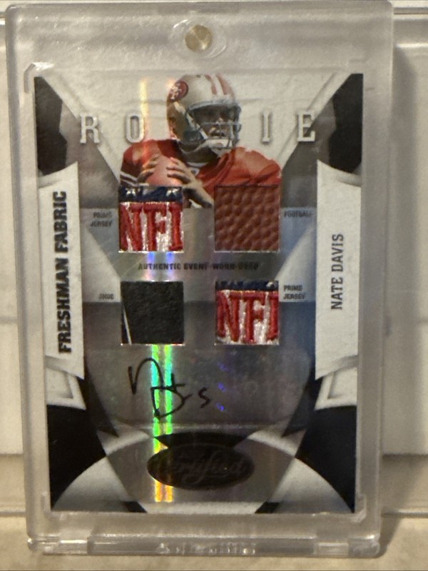 2009 Donruss Certified #254, NATE DAVIS RC 1/1, RPA, Auto, Two NFL Logos, 49ers