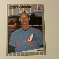 Fleer 1989 Randy Johnson Montreal Expos #381 Rookie Base Marlboro Billboard
