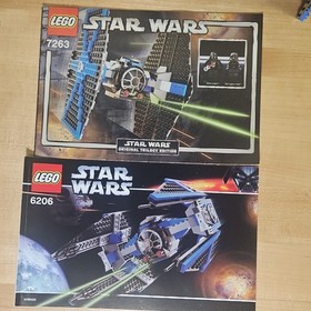 LEGO Star Wars TIE Interceptor 6206, TIE Fighter 7263 Sets w/ Manuals NO FIGURES