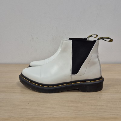 Dr Martens 2976 Bianca spitz zulaufend weiß Glattleder Chelsea Stiefeletten Uk 4
