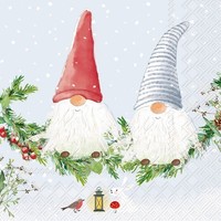 20 Servietten Two Little Friends Lustig Wichtel Weihnachten Winter Deko 33X33Cm