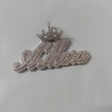 Real Moissanite Pendant 3.00 ctw Men's Customisable "NAME Pendan Gift