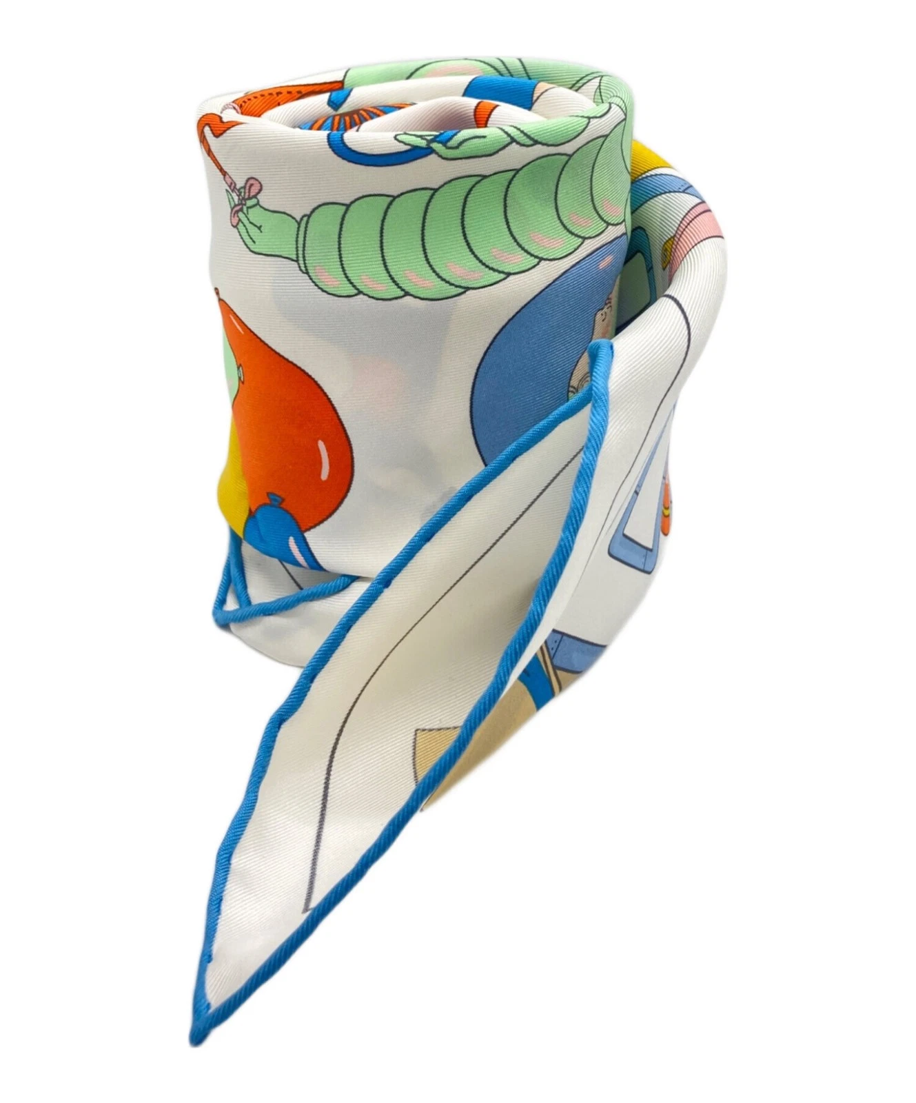 Hermes — HERMES Carre 90 Silk Scarf “TEA FOR TWO” Silk 100% White good condition SK1313