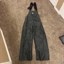 Carhartt Waterproof Rainstorm PVC Bib Overalls Gray Big  Tall Men  s Sz M-Tall