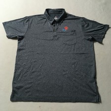 Dominos Gear Polo Shirt large Heather Blue Short Sleeve Uniform Pizza Delivery