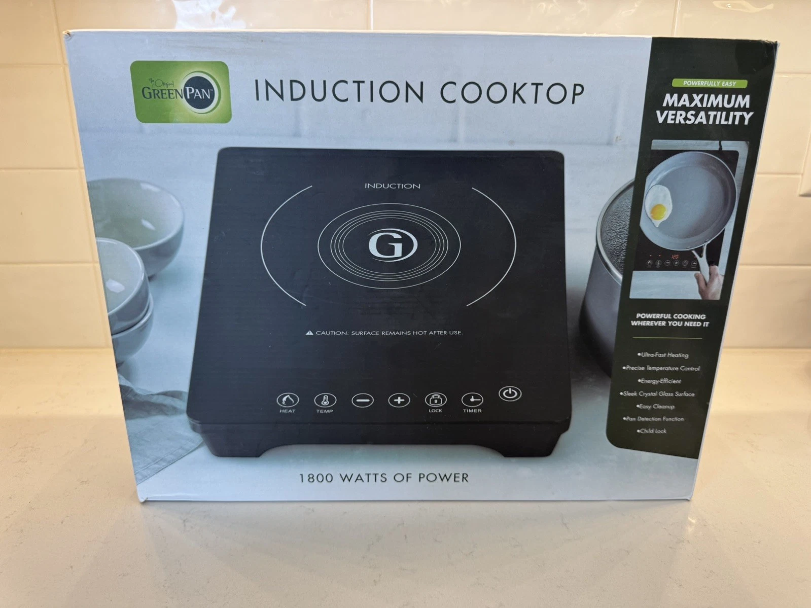 NEW Greenpan Portable Induction Cooktop Countertop Burner W/Temperature Controls