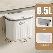 8.5L 12L Wall Mounted Waste Bin Kitchen Cabinet Door Cupboard Hanging W/Lid