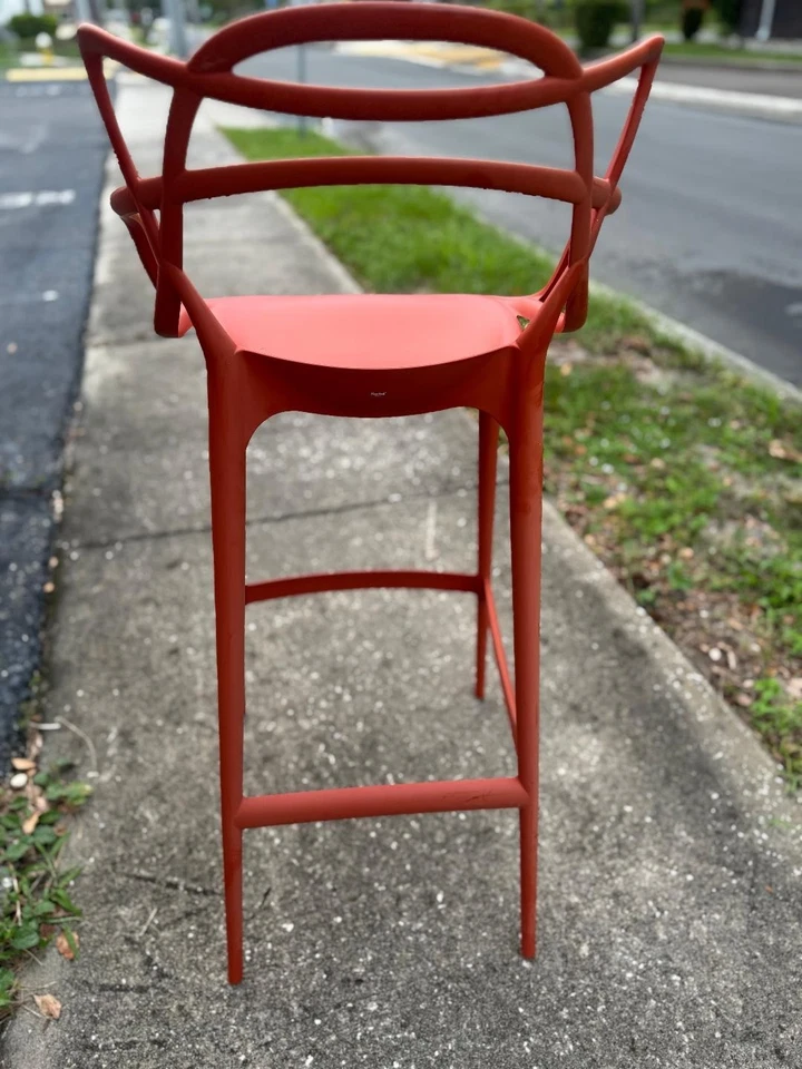 Taburete mostrador Kartell Masters Milano plástico naranja Italia COMO NUEVO Foto 3 de 4