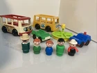 Vintage Fisher Price Little People Figures Vehicles mixed Lot of 10