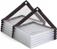 Transparente Abdeckplane Mit ÖSen, Wasserdicht,1X1M 2Er-Pack | Pe-Plane Mit 90 %