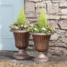 Planter Pots Garden Plastic Urn Patio Outdoor Indoor Set of 2 NEW by Garden Grow