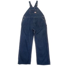 Round House Men's Blue Denim Utility Workwear Bib Overalls Made in USA 48x30