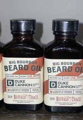 2 Pack NEW Beard Oil Duke Cannon Big Bourbon Oak Barrel Scent 3oz Lot