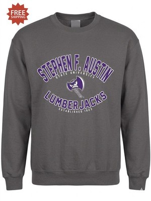  STEPHEN F AUSTIN STATE UNIVERSITY - LUMBER JACKS  Gray Sweatshirt - Sz M Medium