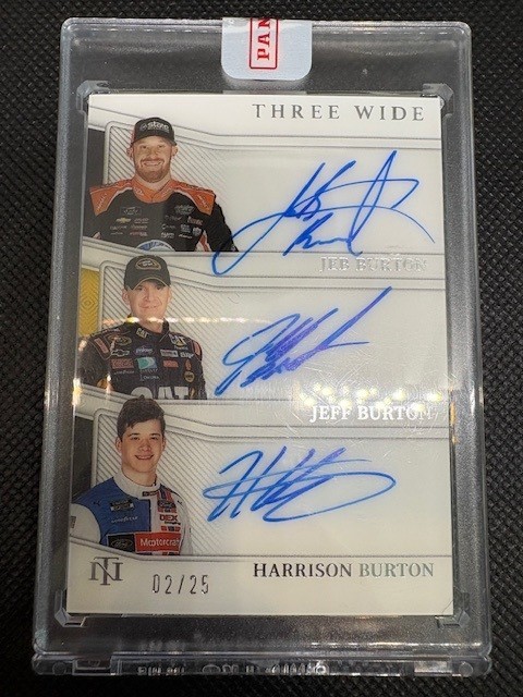 2023 National Treasures Three Wide Jeb Burton Jeff Burton Harrison Burton 02/25