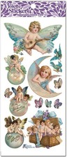 Violette Stickers - Winged Cherubs - 2 Victorian Angels Sticker Sheets - Crafts