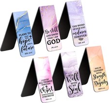6 Pieces Bookmark, Bible Verse Magnetic Bookmarks for Women Men Book Lovers, Pas