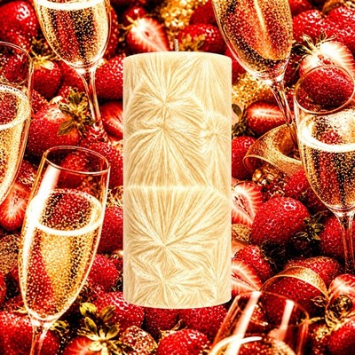 Strawberry Champagne Pillar Candle - 4 Sizes - Choose Your Colour