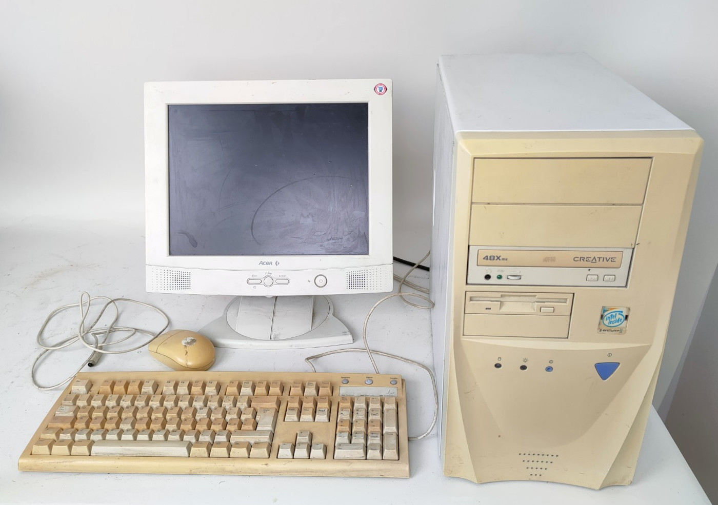 Computer PC ACER Vintage 2000 con Monitor e Accessori