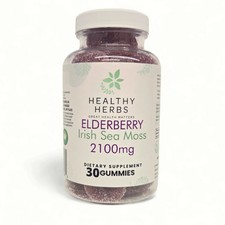 Healthy Herbs  Elderberry  Irish Sea Moss Gummies  30 Servings 2100mg 