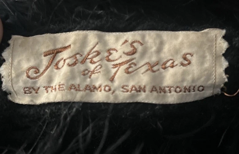 Винтажная черная шляпа с перьями Joske's Of Texas Marabou 50-е 60-е San Antonio - Изображение 4 из 4