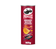 Pringles Smokey Bacon Flavour Sharing Crisps 165g-Savoury Snack