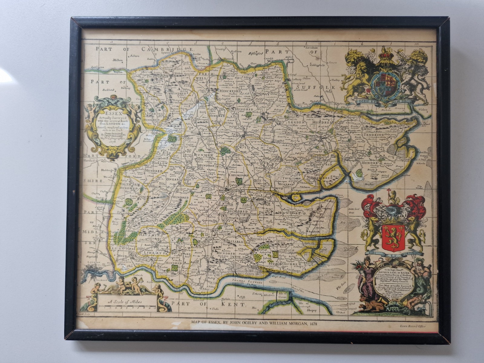 Map of Essex by John Ogilby and William Morgan, 1678