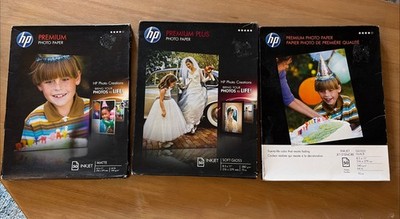 Lot HP Photo Paper 8.5''x11'' 50 Sheets Inkjet (150 Total) NEW Gloss, Soft & Matte