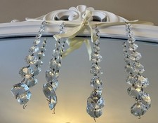Set 4 Vintage Chandelier Crystal Glass 8.5 Inch Drops