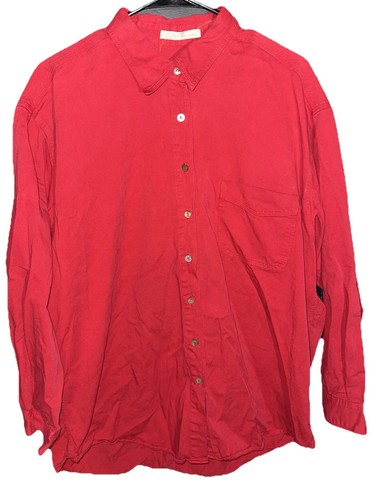 AMI, VTG A.M.I. AMI Button Down Shirt Men’s Extra Large Red Long Sleeve Pocket
