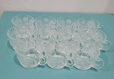 LE Smith Pressed Glass Punch Cups Pinwheels And Stars Set Of 11