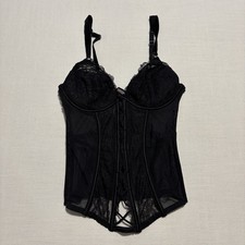 Victoria  s Secret Black Lace Corset Bustier Lingerie Top  Size 36C
