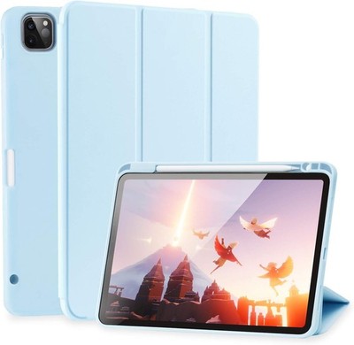 Case for iPad Pro 12.9 6th/5th/4th Generation with Pencil Holder, Soft TPU Stand