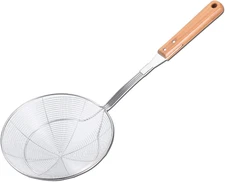 Stainless Steel Wire Strainer Bamboo Handle l Size Over 7 Inch
