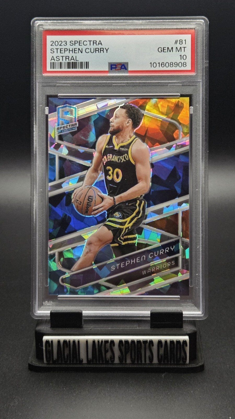 2023-24 Panini Spectra Prizm Stephen Curry #81 Astral /49 PSA 10 GEM MT