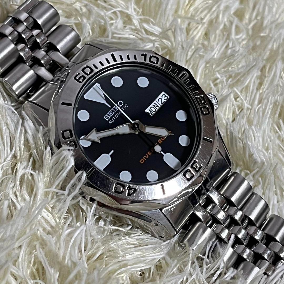 Seiko 6309-7290 Diver Automatic Men's Watch Black Dial 35mm Analog