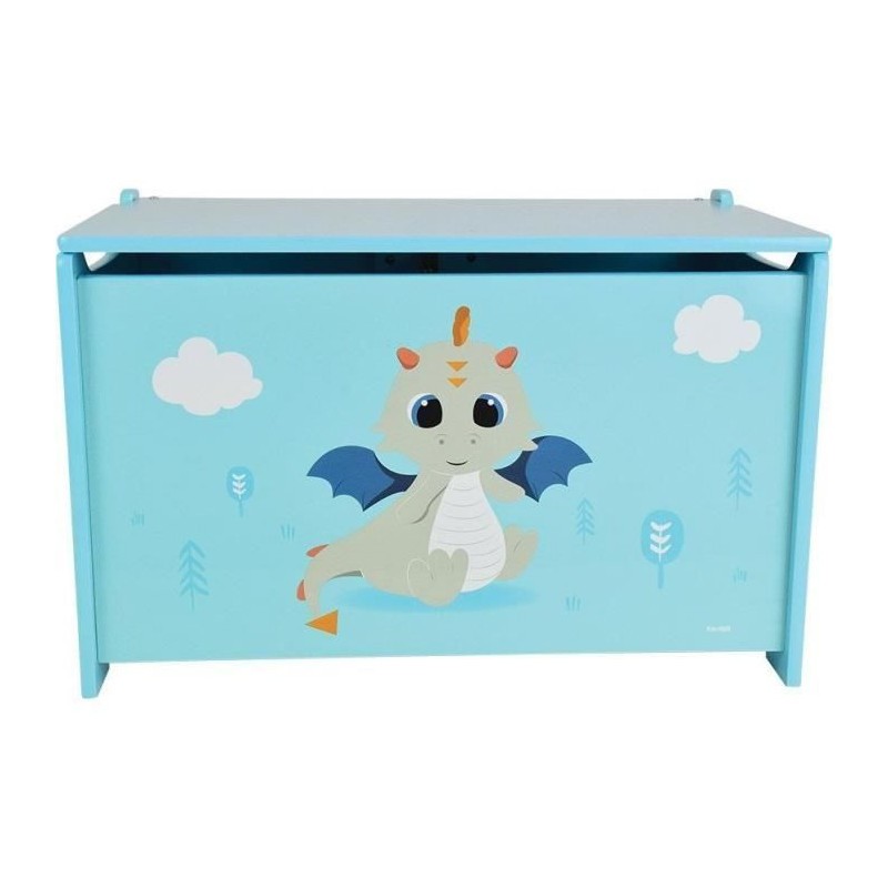 Coffre à jouets Léon le Dragon en bois pour ranger les peluches