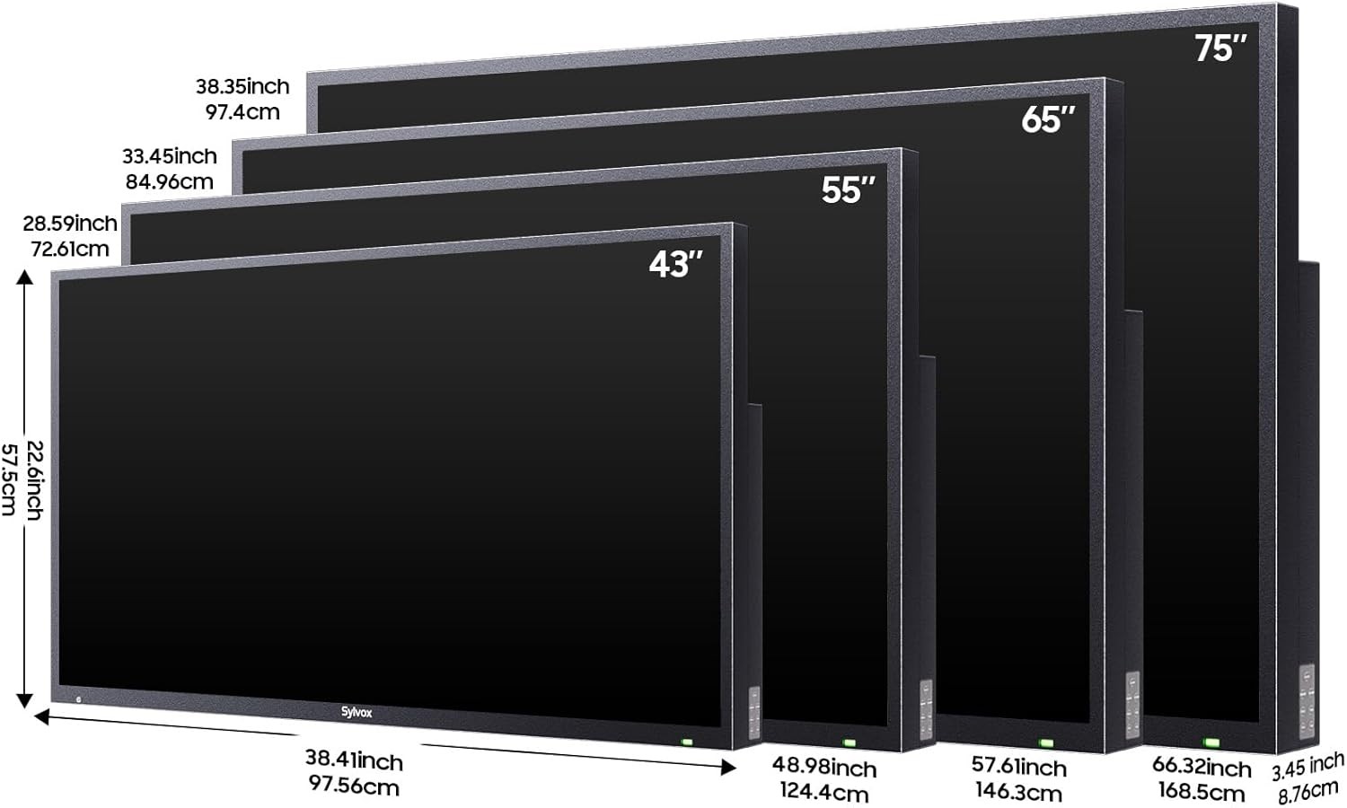 Sylvox 55inch Outdoor TV 1000Nits 4k UHD Linux System IP55 waterproof Partialsun