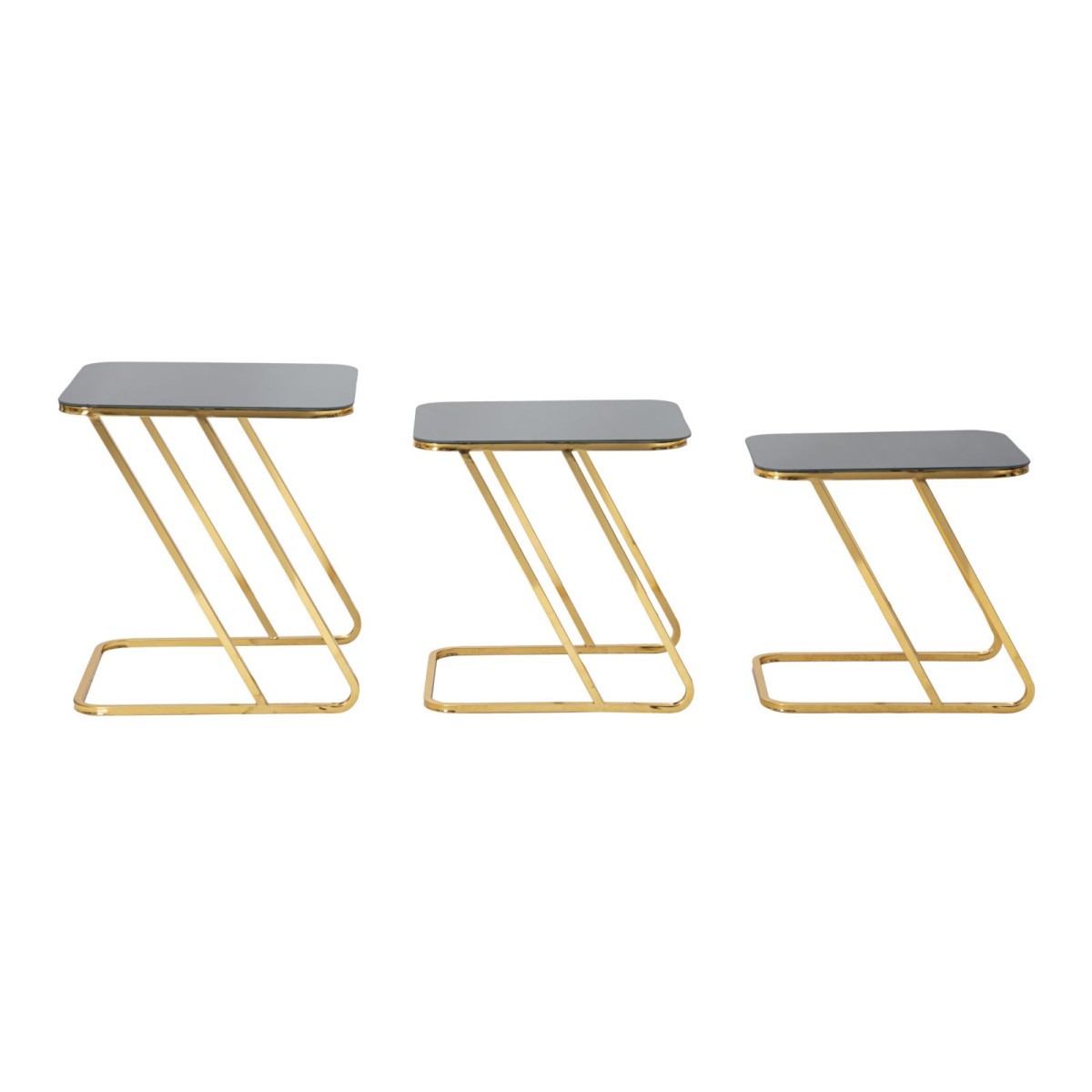 Table gigogne 55cm noire et or Simple pour optimiser votre espace - 4