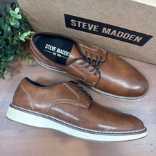 Steve Madden Men's P-Jansen Cognac Oxfords Shoes Size 8