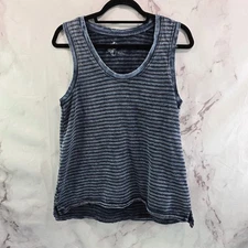 Anthropologie Top Womens Large Blue Tank Striped Pilcro Tie Dye Scoop Neck Boxy
