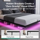 Floating Bed Frame with LED Lights Modern Platform Full Size Bed Frame
